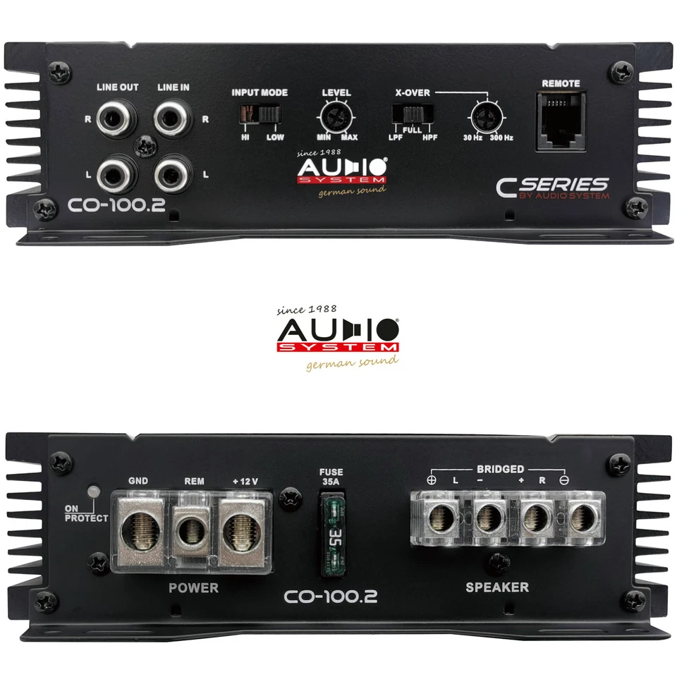 AUDIO SYSTEM CO100.2 320 Watt RMS 2-Kanal Verstärker Auto PKW Endstufe - Bild 2 von 2