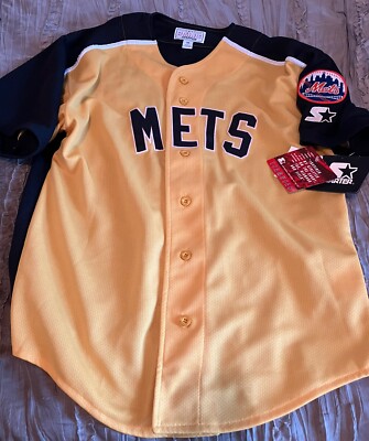 NEW YORK METS Baseball STARTER Alternate VINTAGE Yellow
