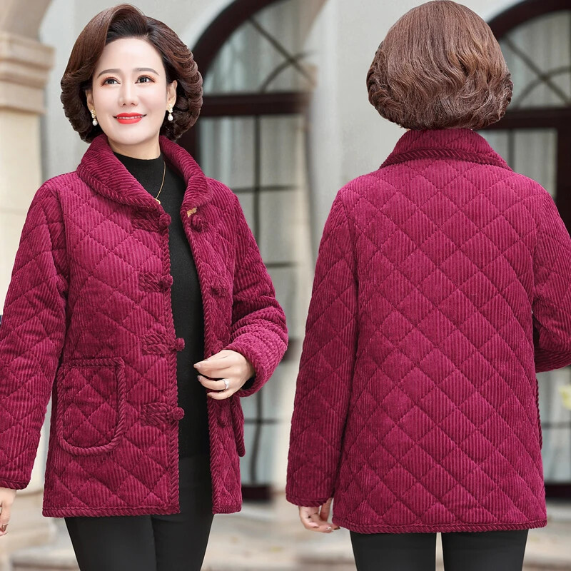 Coat Women Mother Winter Jacket Cotton Padded Grandma Women
