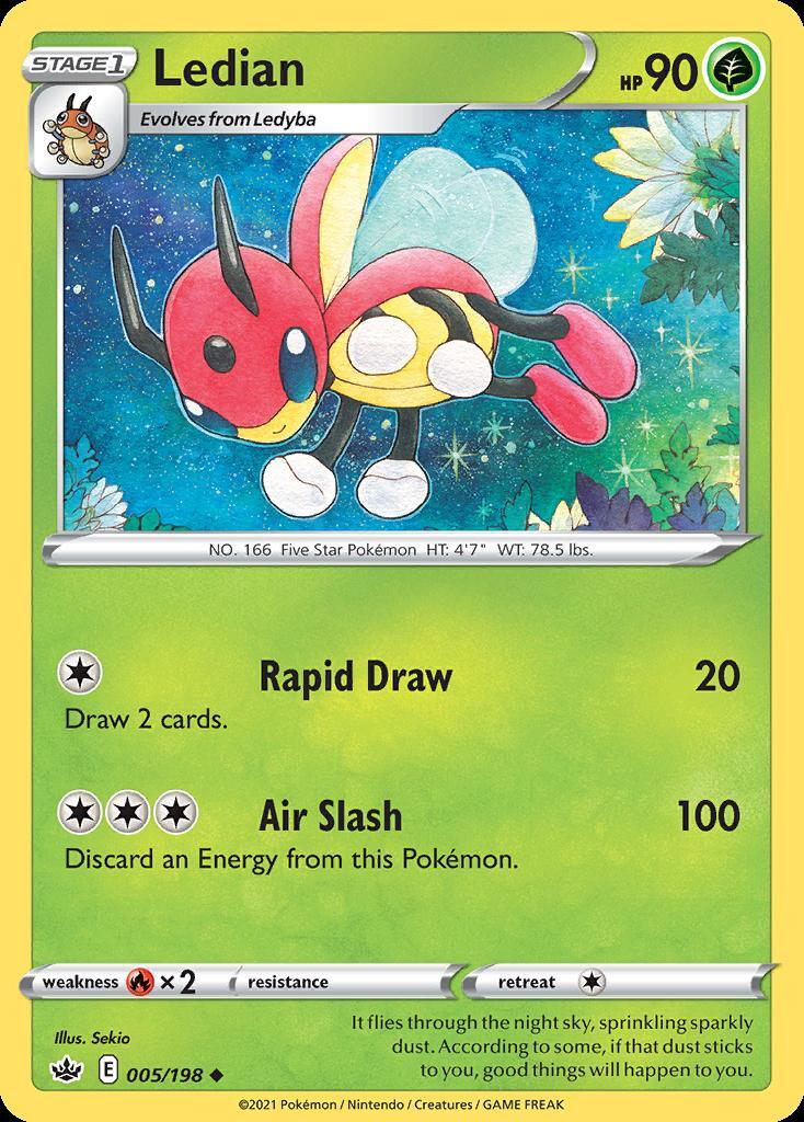 Pokemon Ledian (5/275) Chilling Reign LP REVERSE HOLO