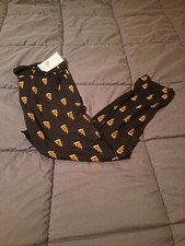 SAXX Men's Snooze Black Pizza Print Soft Pajama Pants Size Medium Free Shipping