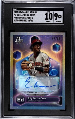 Elly De La Cruz RC lot + 2022 Bowman Platinum Precious Elements INSERT Auto /50