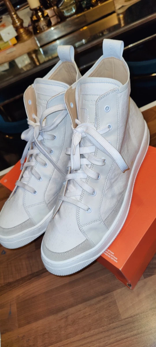 Russell And Bromley Home Run Hi top Canvas Sneaker Trainer Uk12 Eur46 Rrp 225