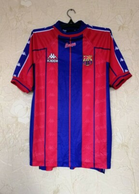 Barcelona 1997 - 1998 home football soccer shirt jersey Kappa size