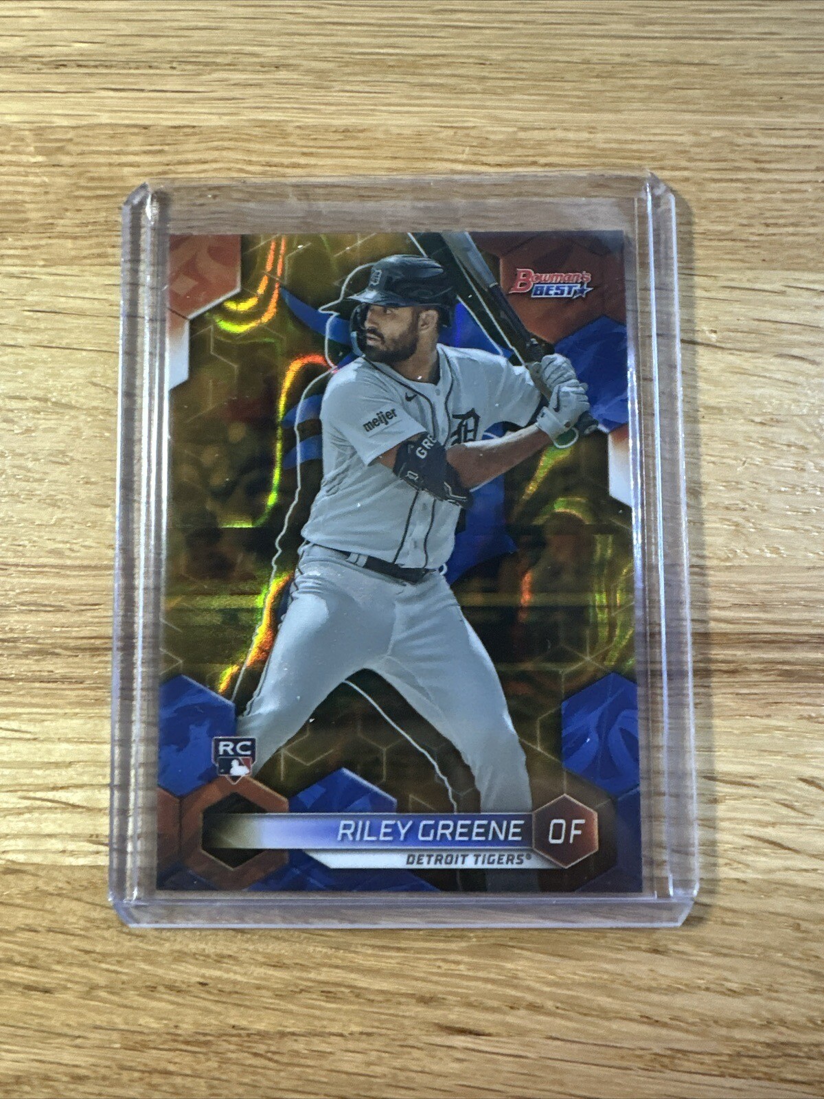2023 Bowman's Best Riley Greene Gold Lava Rookie RC SP #/75 Detroit Tigers