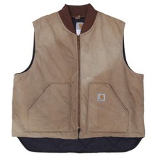 Vintage Carhartt V01 BRN Quilted Lined Work Vest