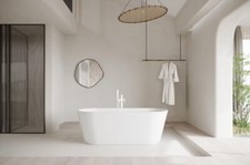 Bathtub Glossy White Freestanding Modern Acrylic Bathroom Soaking Bath tub 71"
