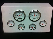 6 Gauge White Pro Street Rod Gauge Set 5 Street Rod Hot Rod Universal