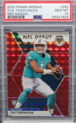  イッタラ　ディーラーサイン　レア 2020 Mosaic Tua Tagovailoa NFL Debut Mosaic Red Prizm Rookie RC