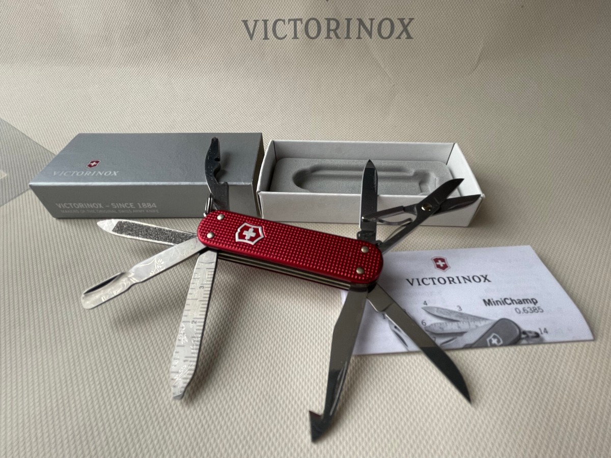 Pocket Knife Minichamp Alox Red Victorinox Mini Champ Alox Pocket