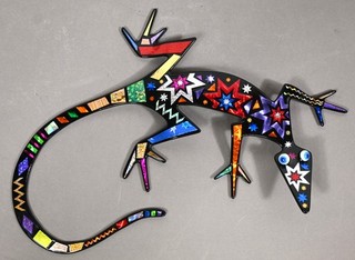 VINTAGE DAN DAY METAL ART SCULPTURE Lizard Gecko Wall Mount or Tabletop