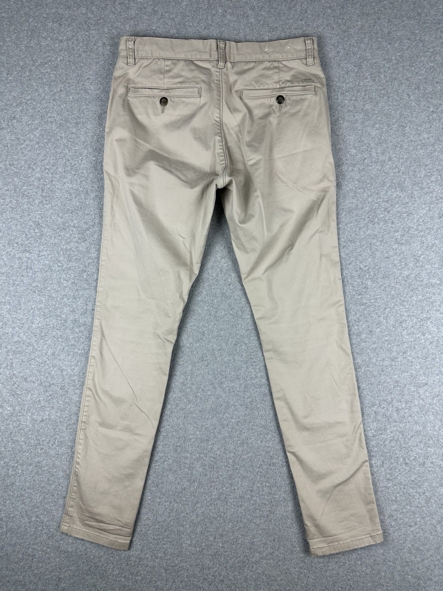 Industrie Men's Cuba Chino Pants Size 30 Slim Leg Beige Stretch Smart Casual View 2