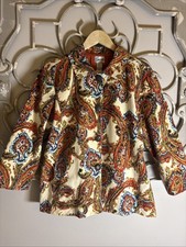Chico s 2 Women s Size L Paisley Print Jacket Lightweight