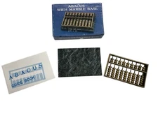 Solid Brass Abacus Wieh Marble Base Instructions Guide Book with Box Taiwan 566A