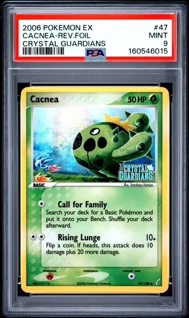 2006 Pokemon Ex Crystal Guardians #47 Cacnea Reverse Holo PSA 9 Mint