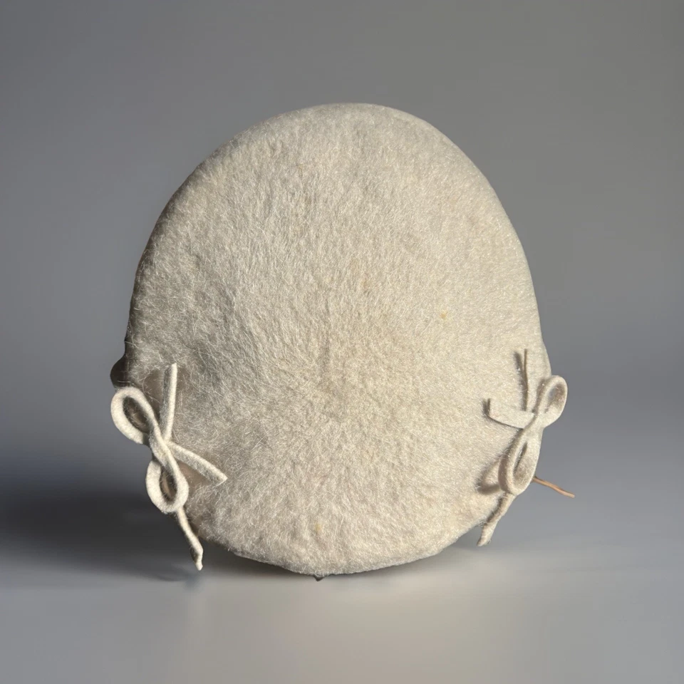 De colección Henry Pollack Nueva York Lana/Mohair/Fieltro Arcos/Hojas/Acento de Cristal Mujer Sombrero/Gorra Foto 3 de 4