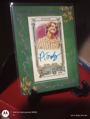 2025 Topps Allen & Ginter Andrew Bishop #MA-ABI Green Frame Mini Auto #/50