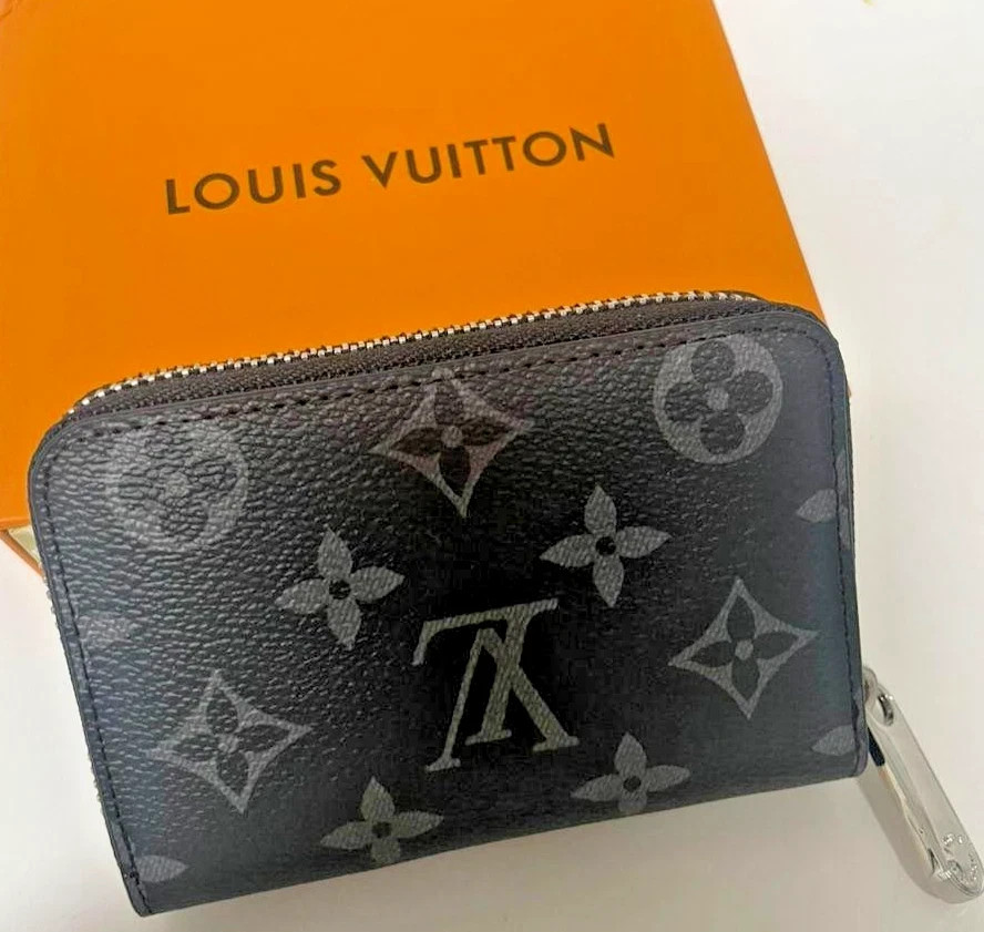 Louis Vuitton Monogram Zippy Zip Around Wallet Coin Purse Black Used (USA )