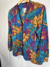 Vintage Maggie Sweet Womens Size L Jacket Coat Vest Floral 80’s Made In USA