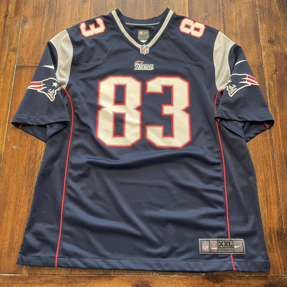 Camiseta de fútbol americano New England Patriots para hombre 2XL NFL Wes Welker 83 Nike On Field Foto 2 de 4