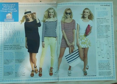 Prima Magazin U-Ausschnitt Top und Kleid Muster Größe 10-20 Mai 2016
