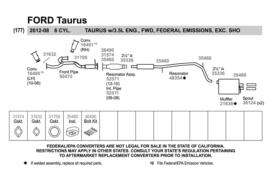 For Chevy Silverado 3500 HD 2007-2010 Walker Exhaust Bolt Kit Foto 4 de 4