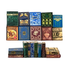 VINTAGE STYLE 10 Pc Miniature Prop Faux Books in 1:12 Scale