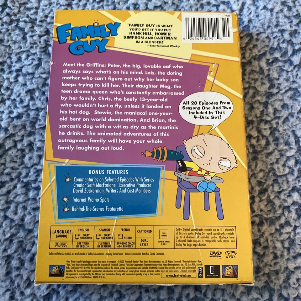 Family Guy DVD Volume 1-8 Seth McFarlane - Image 3 of 4