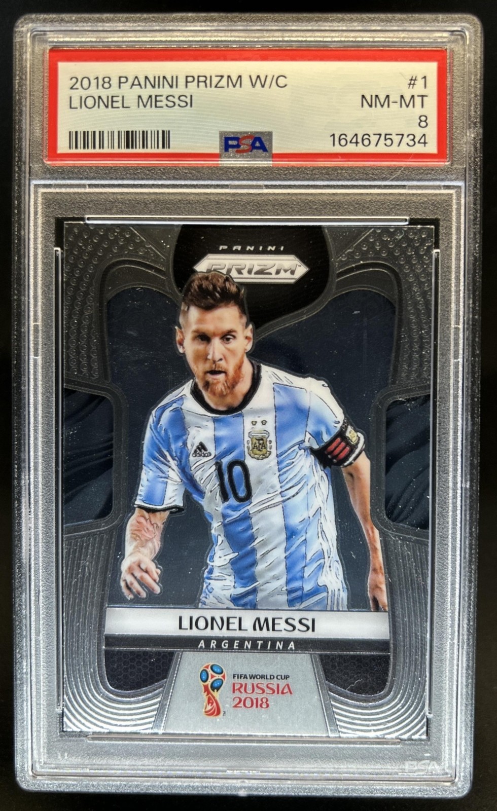 2018 Panini Prizm World Cup Lionel Messi #1 Argentina PSA 8