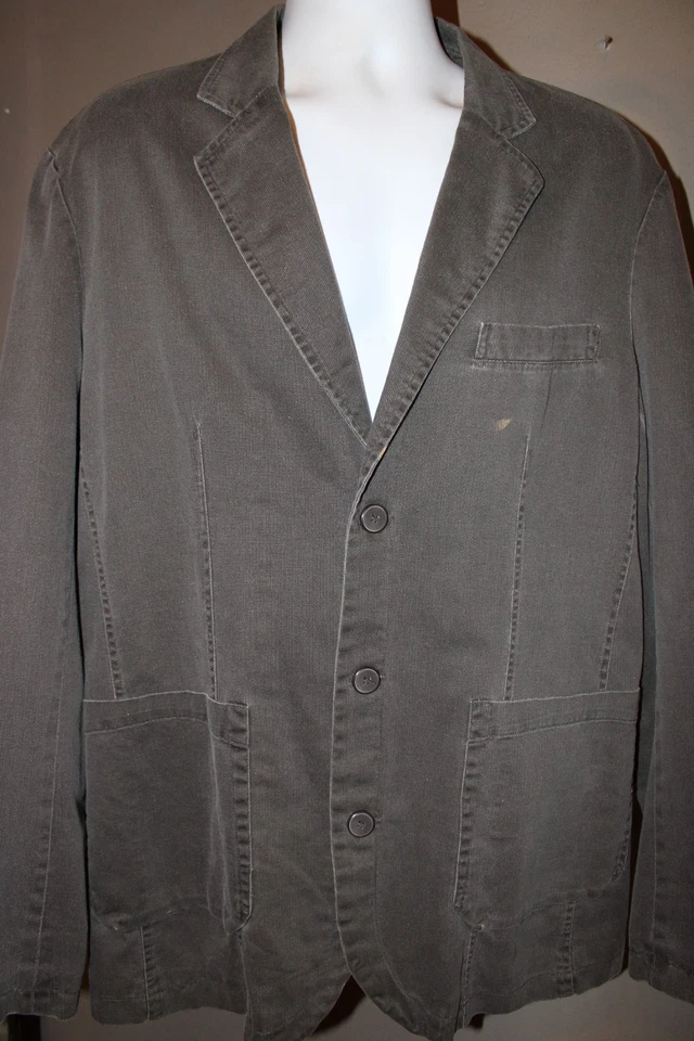 Chaqueta Blazer Pop Icon Para Hombres Sin Estructura Taupe Dragón Tatuaje Emblema Gótico Talla XL Foto 3 de 4