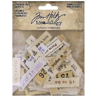 Tim Holtz Idea-ology Ephemera Schnipsel 119 Stück - Zahlenstreifen