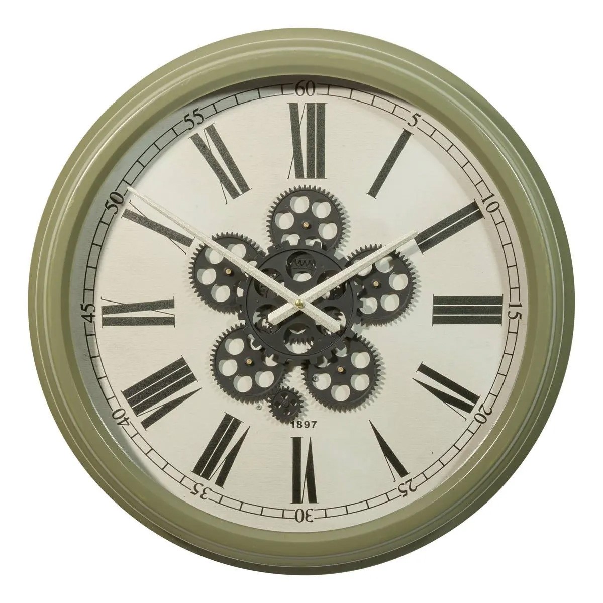 Horloge murale Argo 52cm vert pour harmoniser la déco du salon