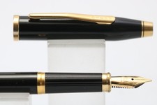 Vintage Cross Century II Alhambra Lacquered Black Oblique Medium Fountain Pen