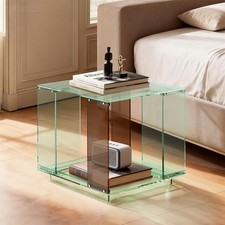 Acryl Beistelltisch transparent offen Regal Plexiglas Sofatisch Glas Grün