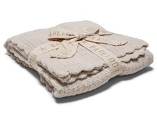 Barefoot Dreams Cozychic Heirloom Baby Receiving Blanket With Satin Trim 30X30