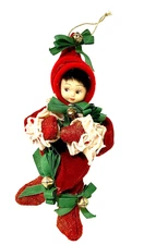 Cracker Barrel Christmas Ornament Elf Posable “7 Bells