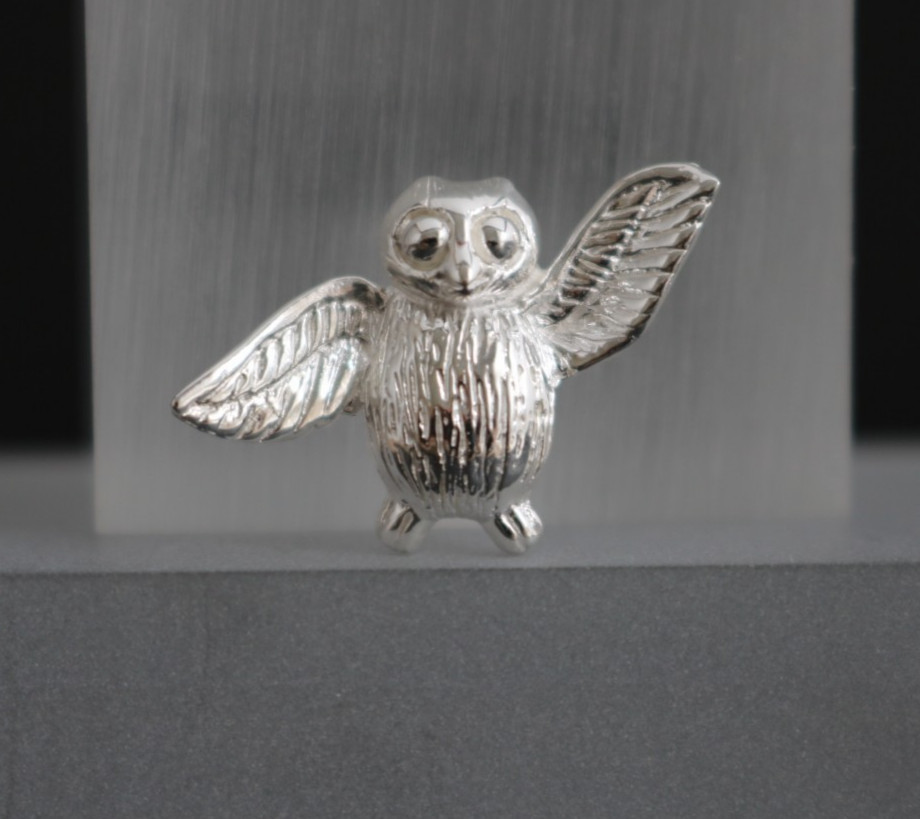 Colgante búho plata 925 Uhu búho símbolo de sabiduría mujer colgante de cadena macizo