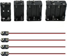 SDTC Tech AA Battery Holder Kit 1.5V-12V Case with Snap Clips