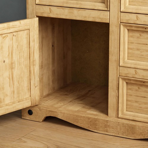 Corona Small Sideboard 1 Door 4 Drawer Mexican Solid Waxed Pine Furniture - Picture 6 of 7