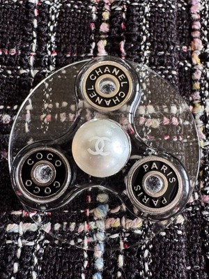 18P CHANEL BLACK MULTICOLOR CC LOGO PEARL BUTTONS TWEED COAT 38 | eBay