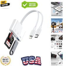 SD Card Reader for iPhone, iPad, Samsung, Memory SD Card Reader USB C Lightni...