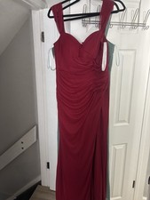 Azazie Damska Długa Sukienka Druhny Bal Impreza Czerwona Suknia Rozmiar 12