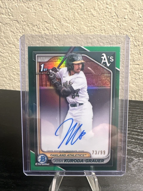 2024 1st Bowman Chrome Josh Kuroda-Grauer Green Refractor Auto /99