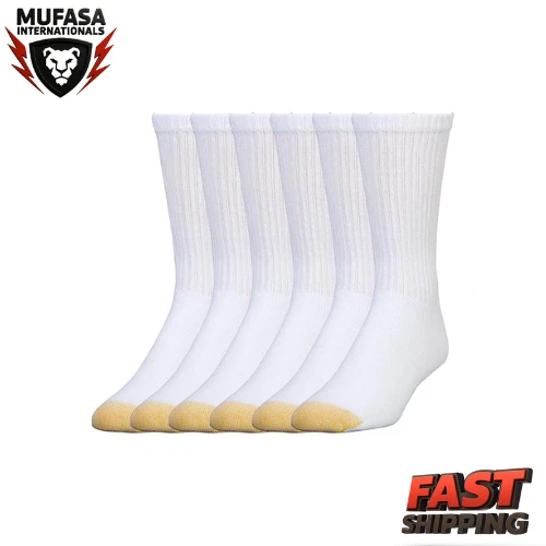 Men's Cotton Crew Athletic Socks Multipack - Breathable, Soft, X-Large
