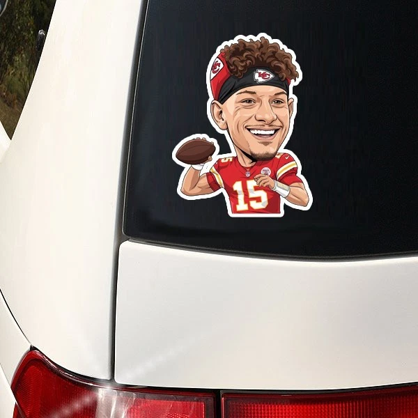 Patrick Mahomes Caricatura Kansas City Chiefs Calcomanía/Pegatina Coche/Pared/Laptop Foto 4 de 4