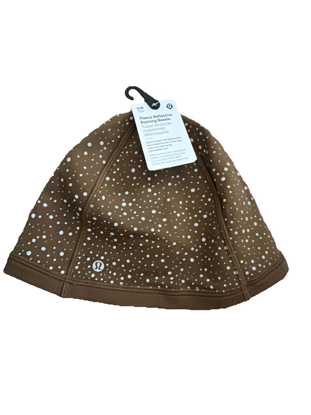 NWT Lululemon Fleece Lined Reflective Running Beanie Hat S/M Brown Allspice $68