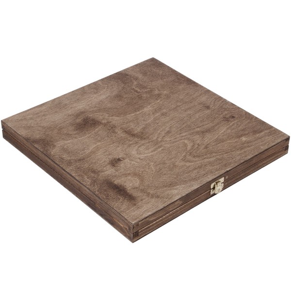 Geschenkkiste Kiste Holz 35X35 Cm Eiche Dunkel Deckel Holzbox Holzkiste-image