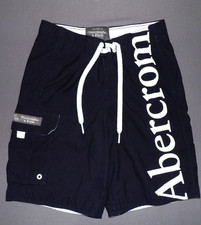Abercrombie  Fitch VTG Y2K Spellout Mesh Lined Swim Board Shorts Men's Small