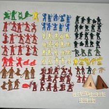 125 Vintage Cowboy Indian Soldier Teepee Lot Hong Kong Mixed Sizes  Colors