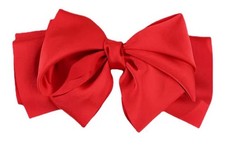 Hair Clips with Large Bow, Satin Hair Bow, French Plain Hair Clip E1